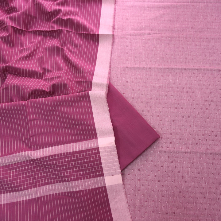 Kashyapi Berry Mauve Temple Hem South Cotton Set