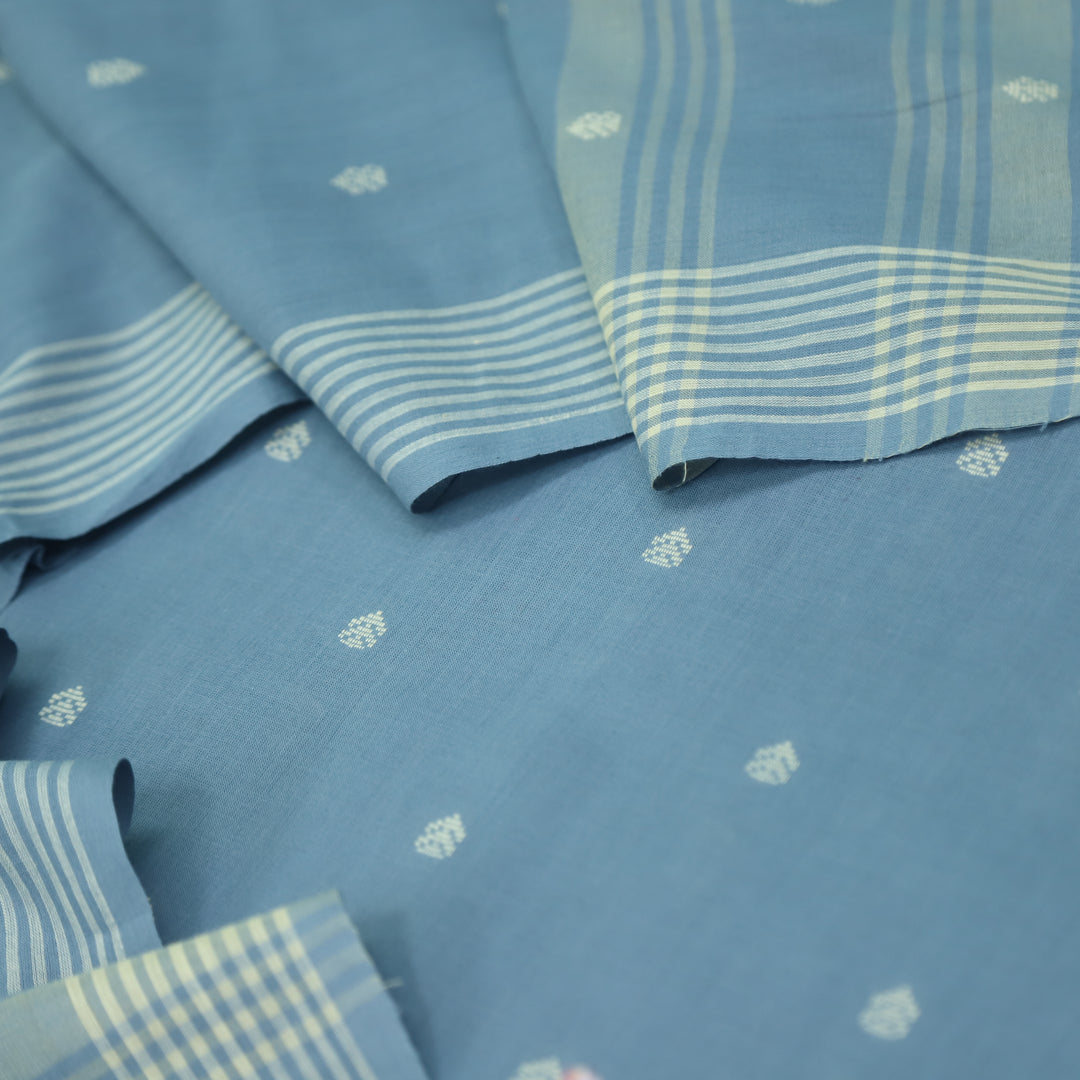 Chaahat Fossil Grey Thread Weaved Handloom Cotton Suit Set