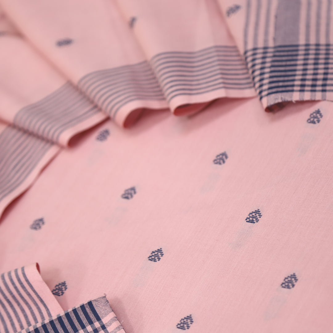 Chaahat Soft Pink Thread Weaved Handloom Cotton Suit Set