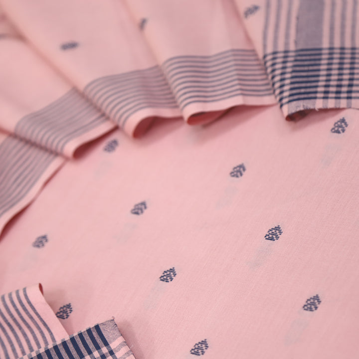 Chaahat Soft Pink Thread Weaved Handloom Cotton Suit Set