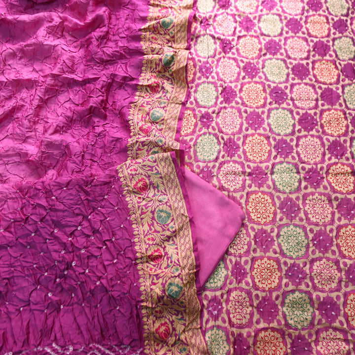 Nirvi Royal Purple All Over Bandhej Work Crepe Silk Set