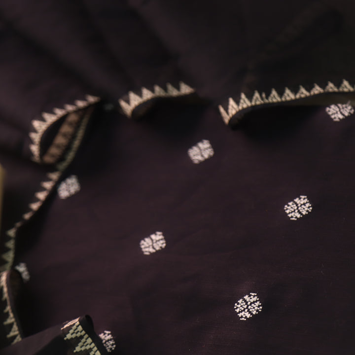 Chaahat Oil Black Thread Weaved Work Chanderi Tussar Silk Suit Set