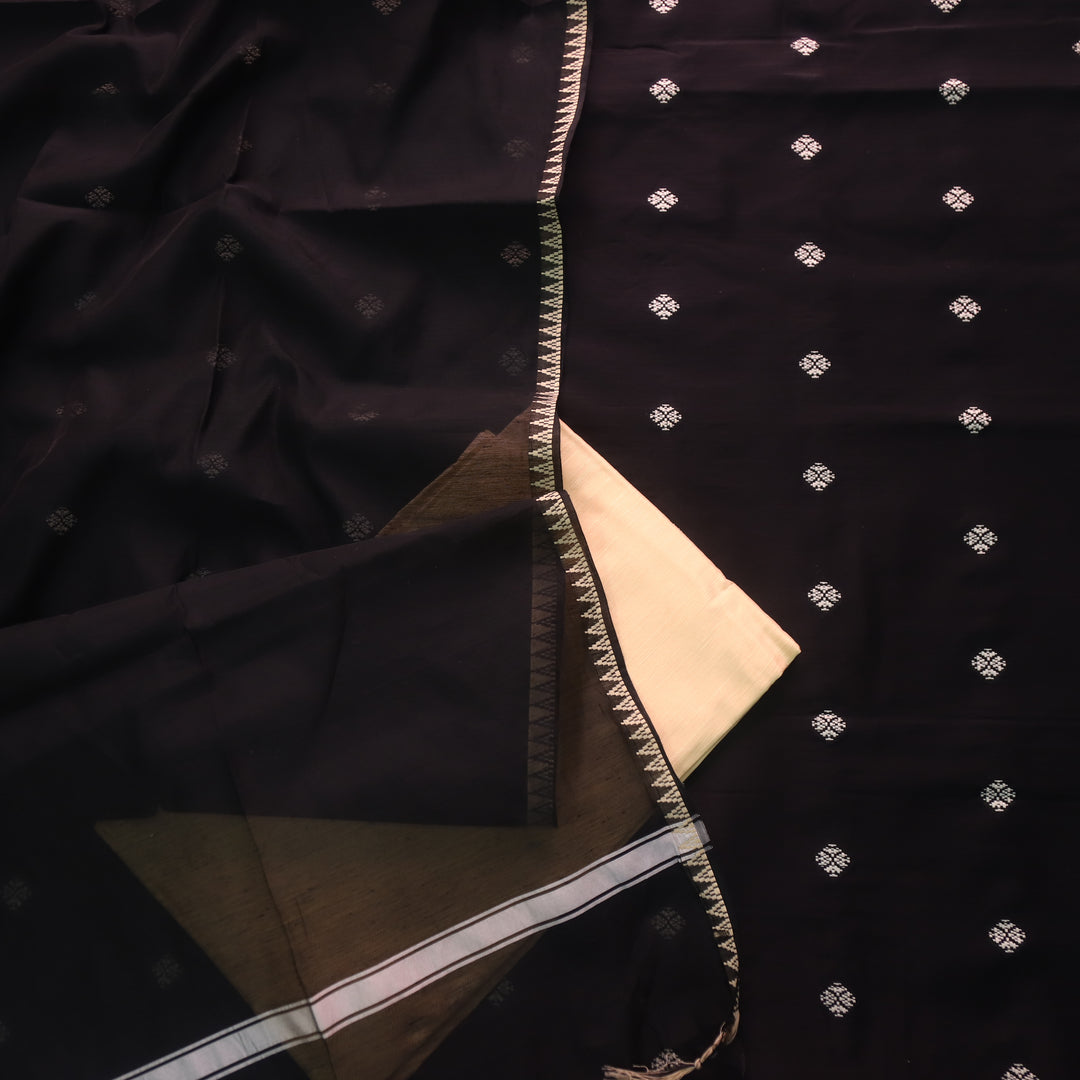 Chaahat Oil Black Thread Weaved Work Chanderi Tussar Silk Suit Set