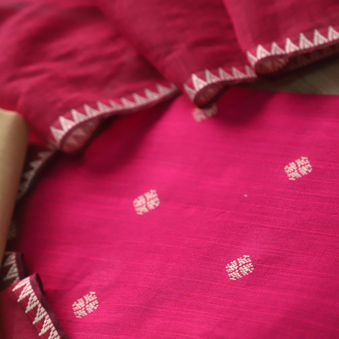 Chaahat Magenta Pink Thread Weaved Work Chanderi Tussar Silk Suit Set