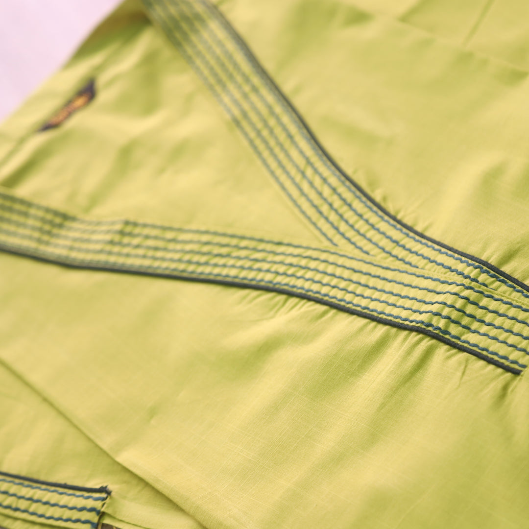 Tiara Lemon Mint Green Running Thread Work Cotton Flex 2 Piece Set