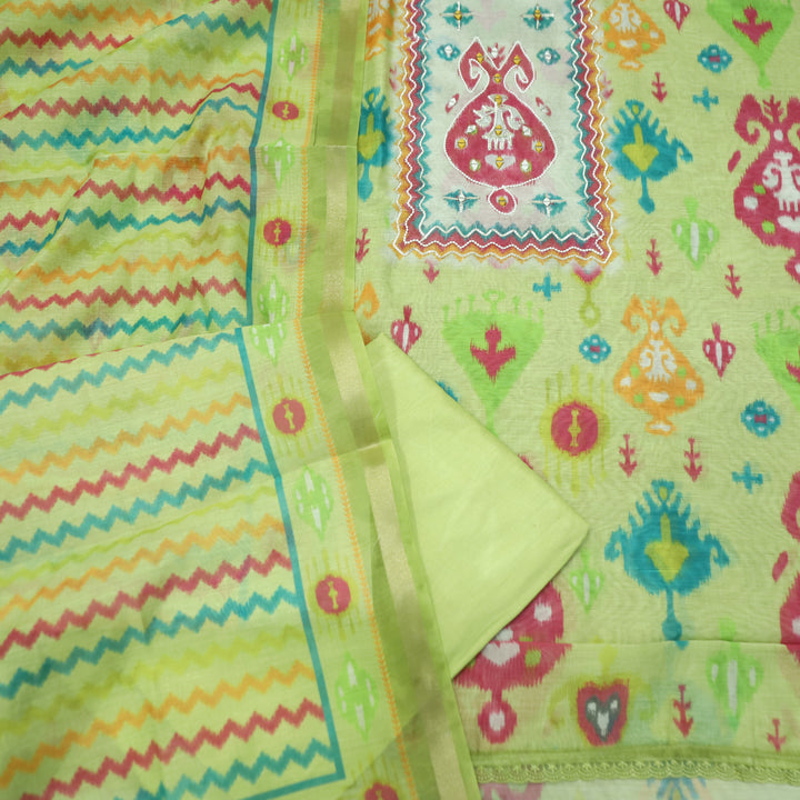 Mahima Mint Green Digital Printed Mul Chanderi Set