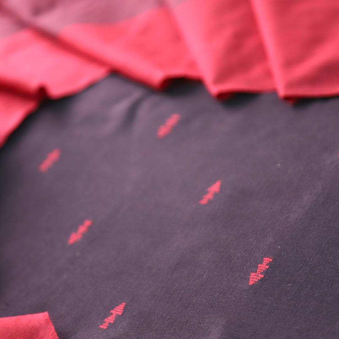 Bijuria Black All Over Thread Weaved Work in South Cotton Suit Set