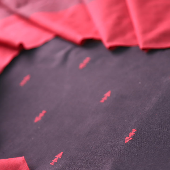 Bijuria Black All Over Thread Weaved Work in South Cotton Suit Set