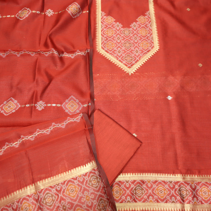 Rupali Bride Red Zari Weaved Maheswari Set