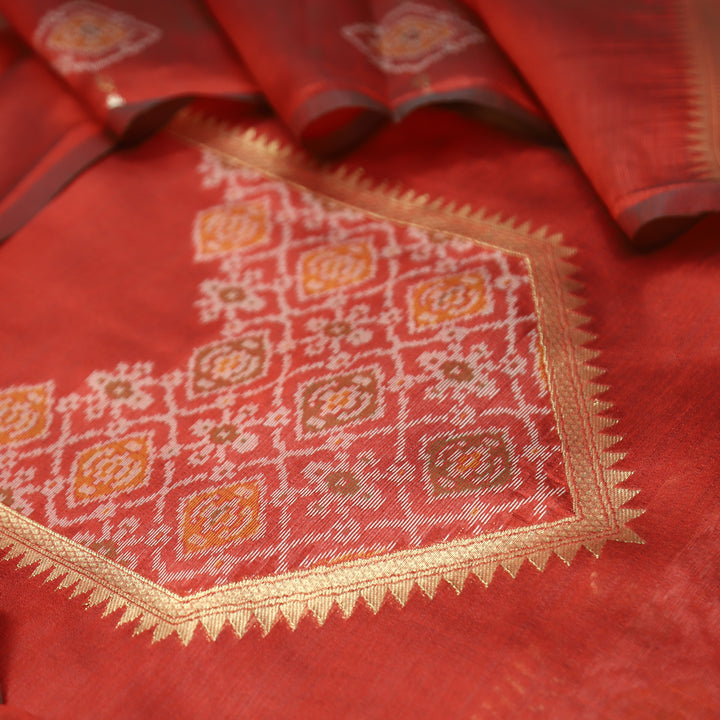 Rupali Bride Red Zari Weaved Maheswari Set