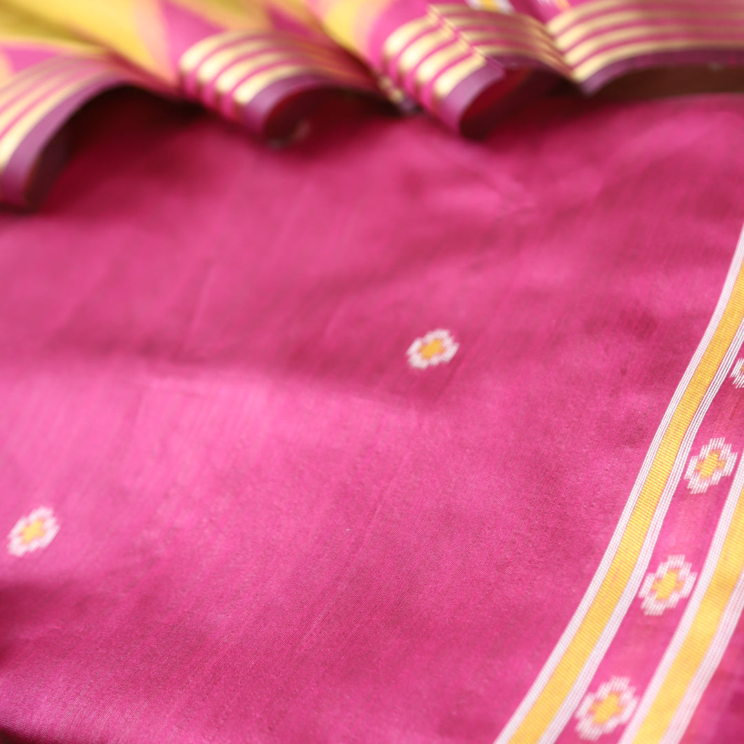 Kaveri Magenta Pink Weaved Maheswari Suit Set