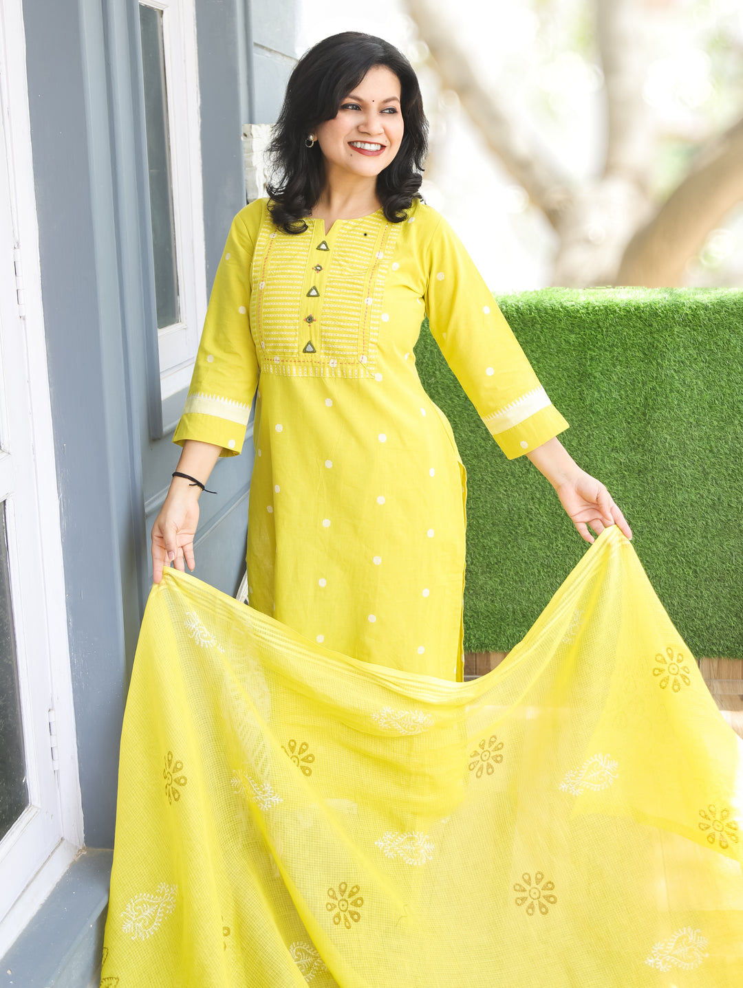 Stella Sunflower Yellow South Cotton 3 Piece Set