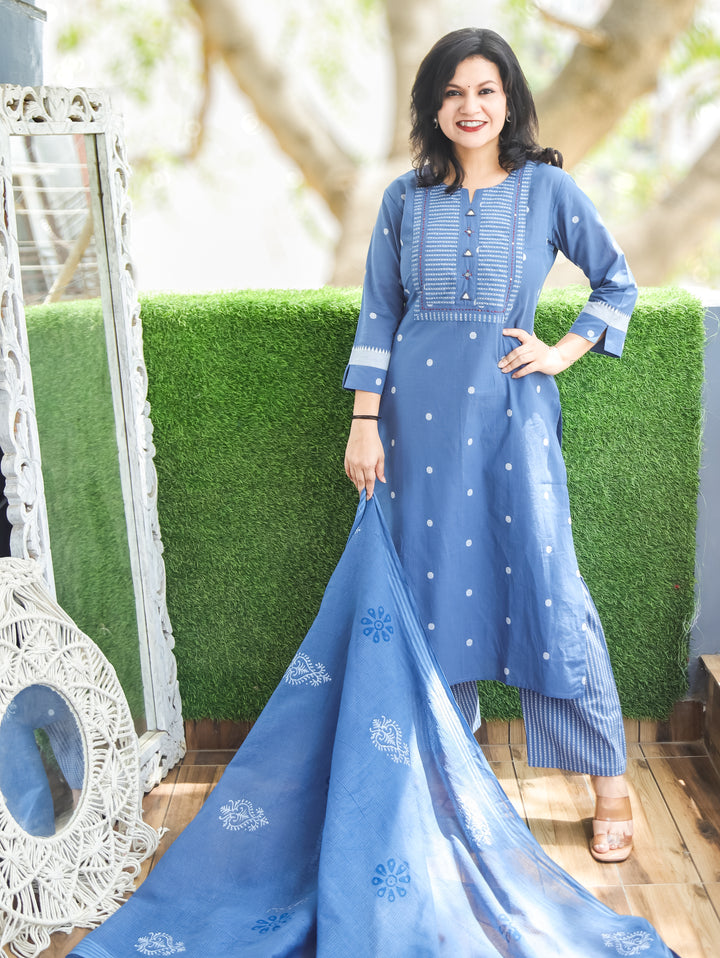 Stella Stone Blue South Cotton 3 Piece Set