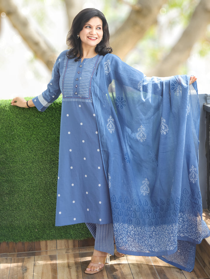 Stella Stone Blue South Cotton 3 Piece Set