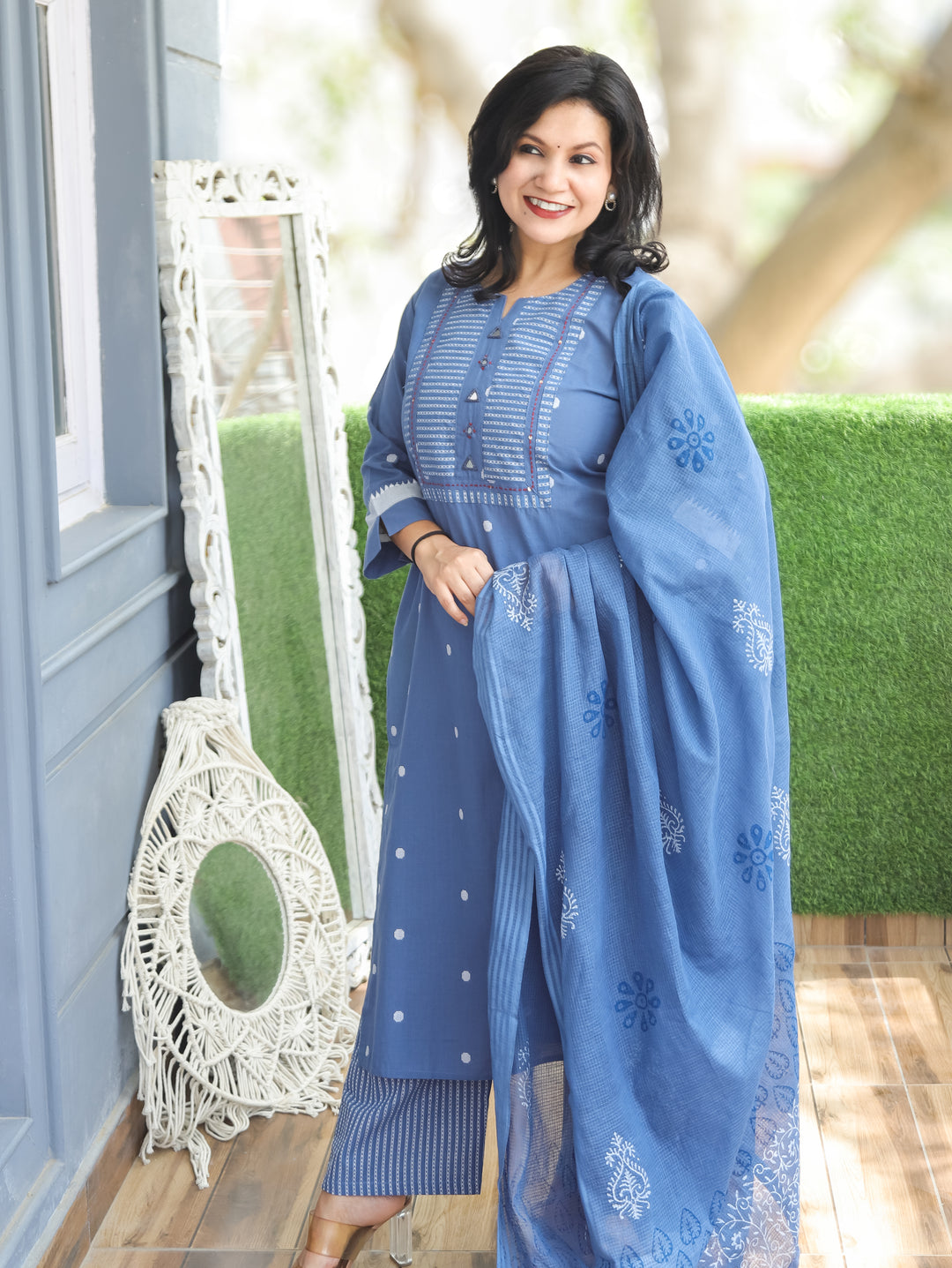 Stella Stone Blue South Cotton 3 Piece Set