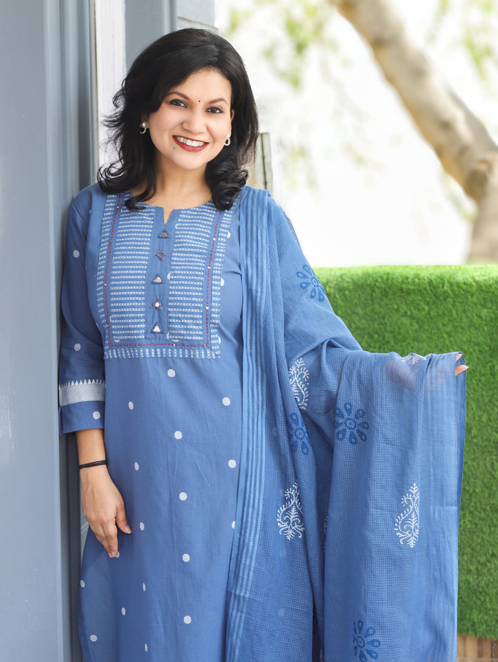Stella Stone Blue South Cotton 3 Piece Set