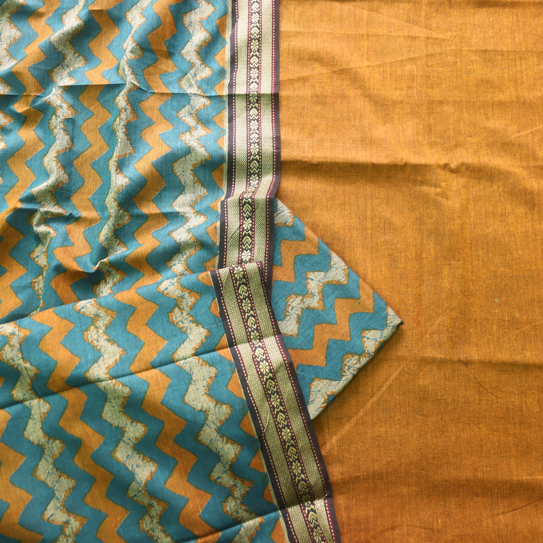इश्कखुमारी Dijon Yellow Mangalgiri Hem Work Cotton Suit Set