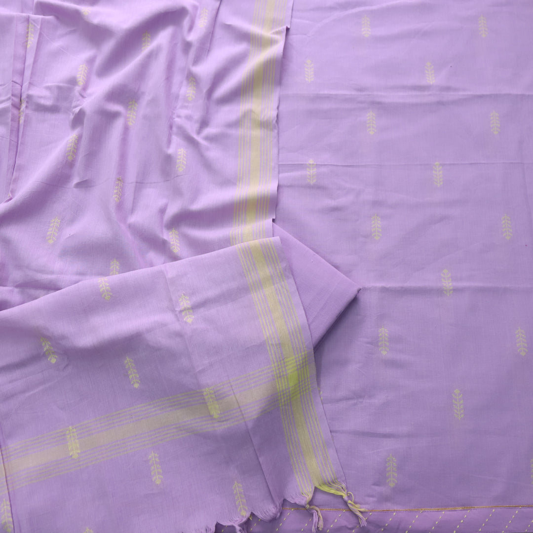 Madhubala Lavish Lavender Thread Weaved Handloom Cotton Suit Se
