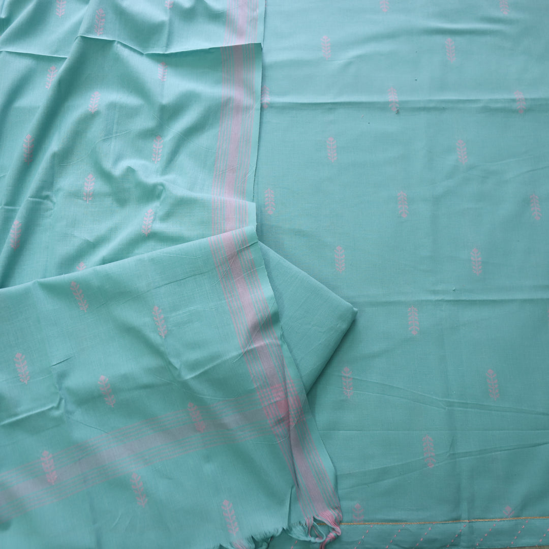 Madhubala Jade Green Thread Weaved Handloom Cotton Suit Se