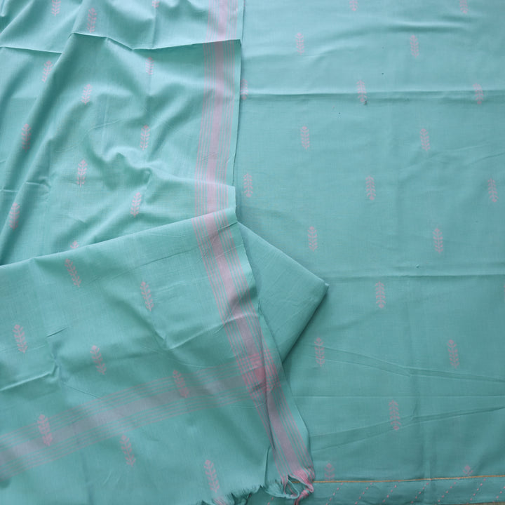Madhubala Jade Green Thread Weaved Handloom Cotton Suit Se