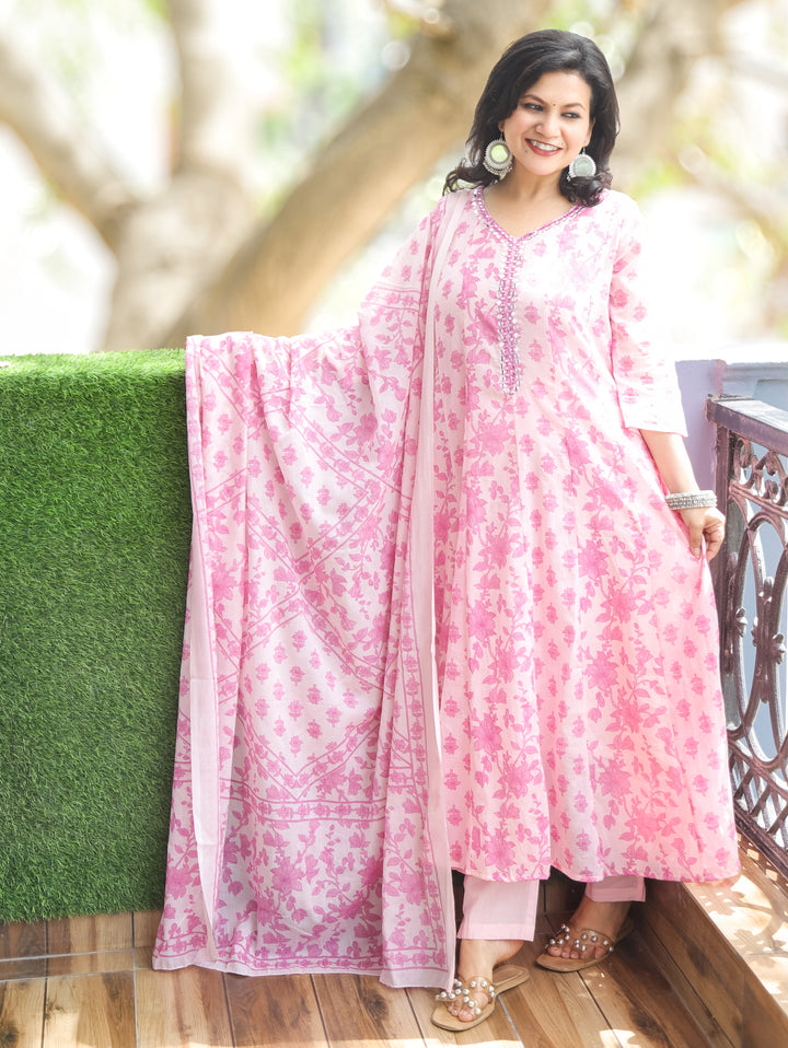 Bella Petal Lilac Patra Mul Cotton 3 Piece Set