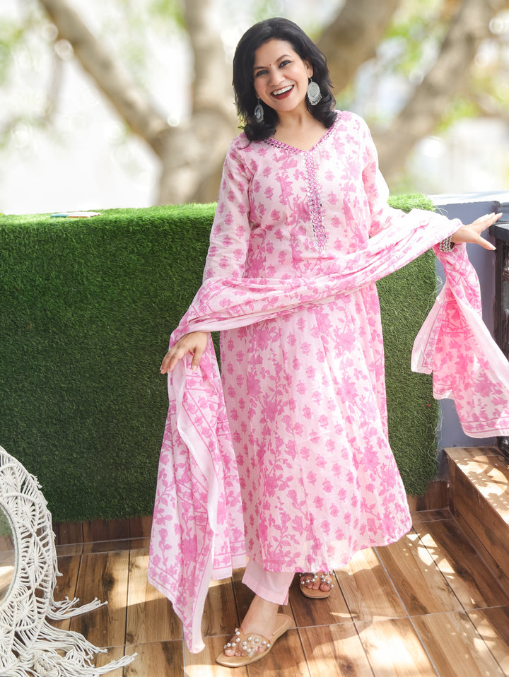 Bella Petal Lilac Patra Mul Cotton 3 Piece Set