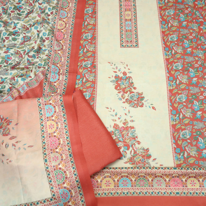 Kumbhvi Barn Coral Panel Style Swarovski Work Semi Pashmina Winter Set