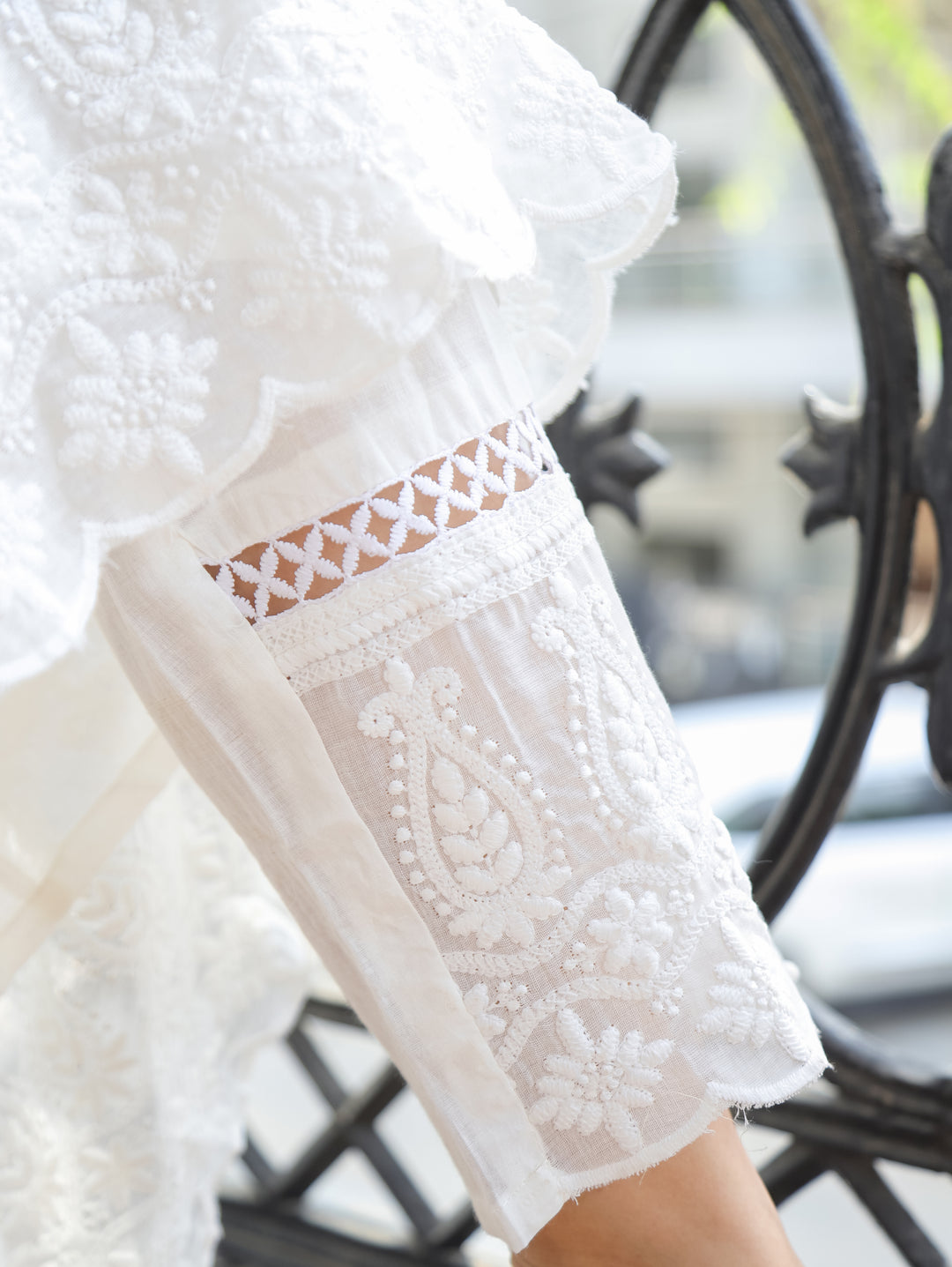 Olivia White Embroidered Mul Cotton 3 Piece Set