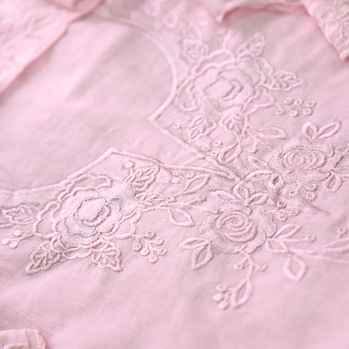 Palomi Pastel Pink Thread Embroidered Mal Chanderi Set
