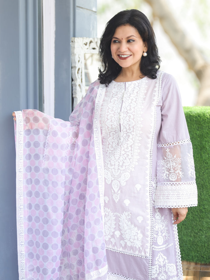 Saiyra Lilac Cotton 3 Piece Set