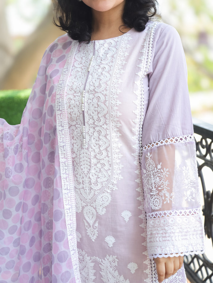 Saiyra Lilac Cotton 3 Piece Set
