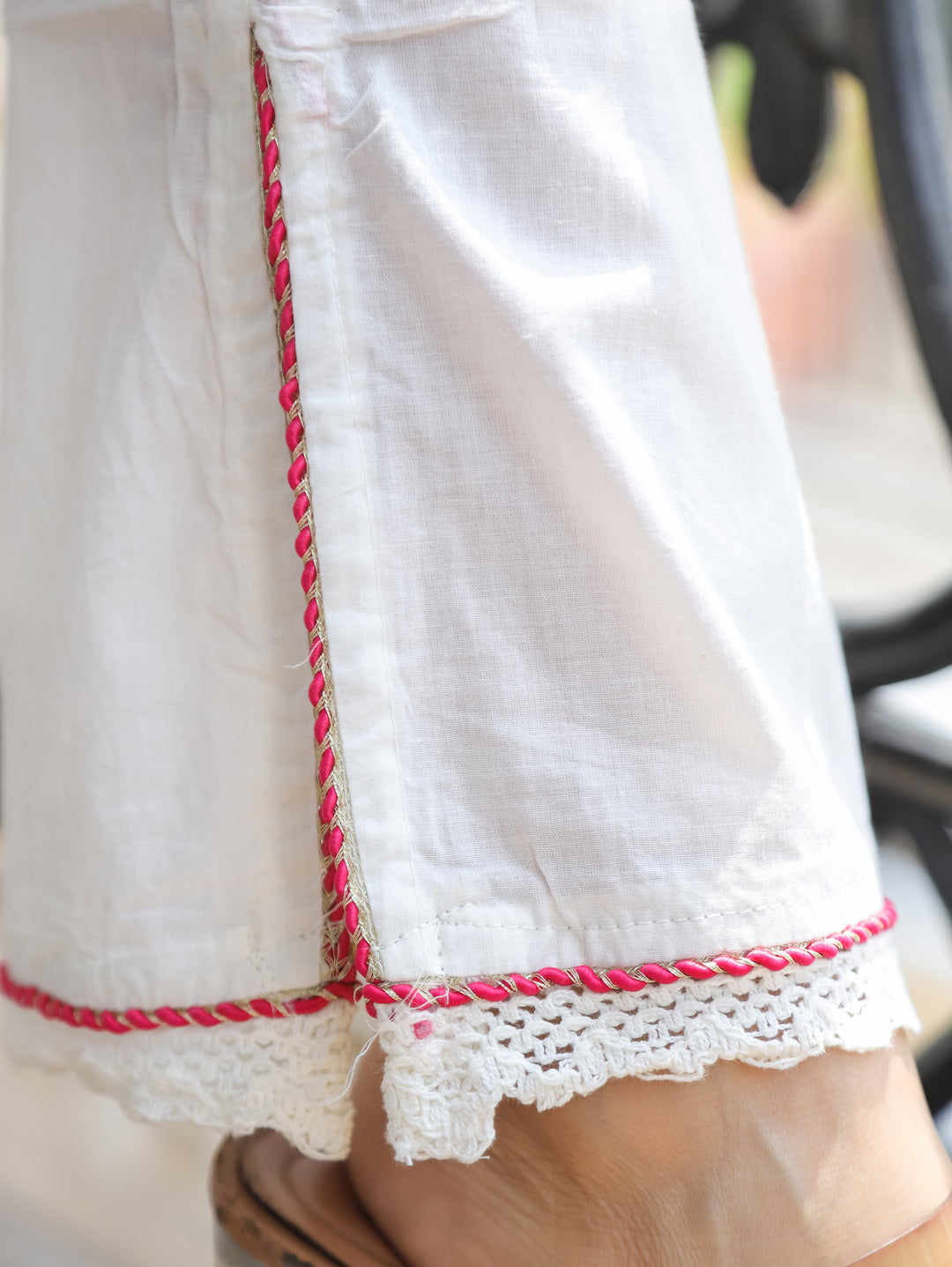 Luna White Red Floral Mul Cotton Co-ord Set