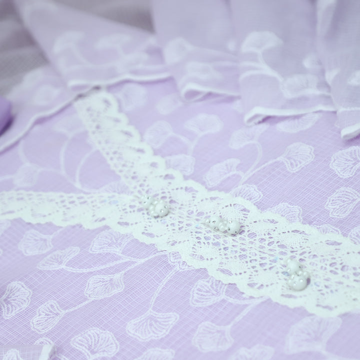 Zeenat Petal Lavender Lace Work in All Over Thread Work Kota Doriya Suit Set