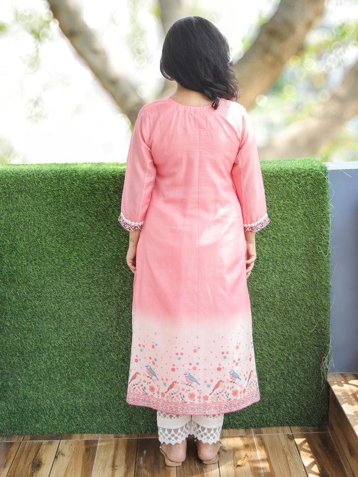Sofia Soft Pink Panel Kota Doriya Kurti