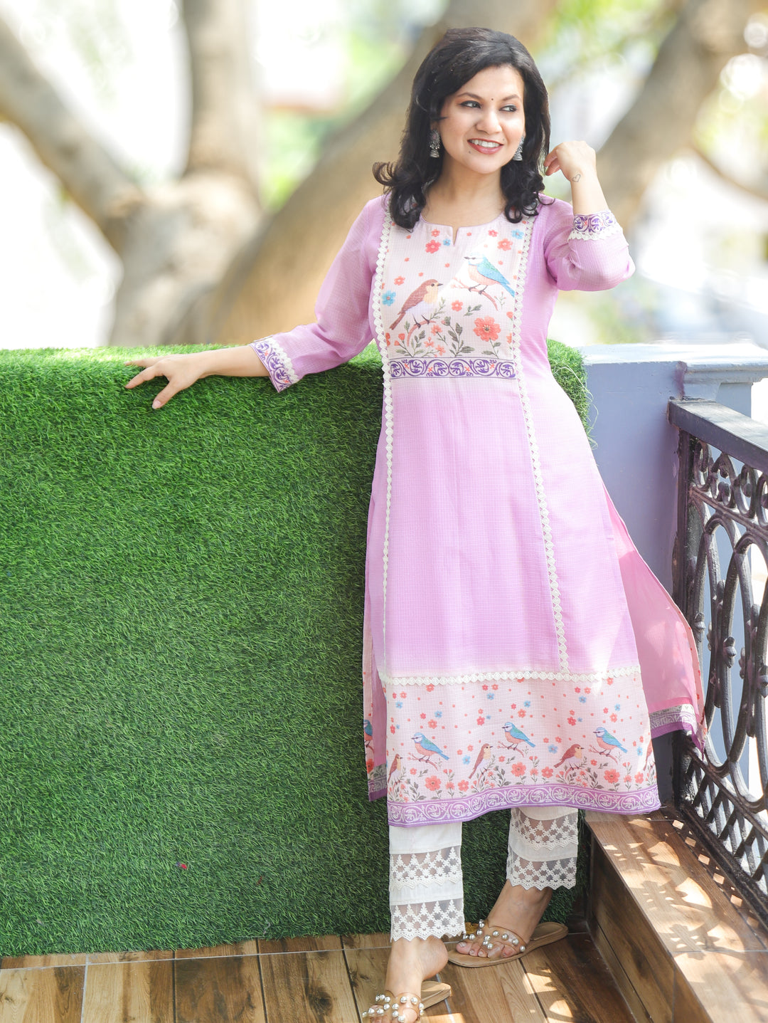 Sofia Tulip Lilac Panel Kota Doriya Kurti