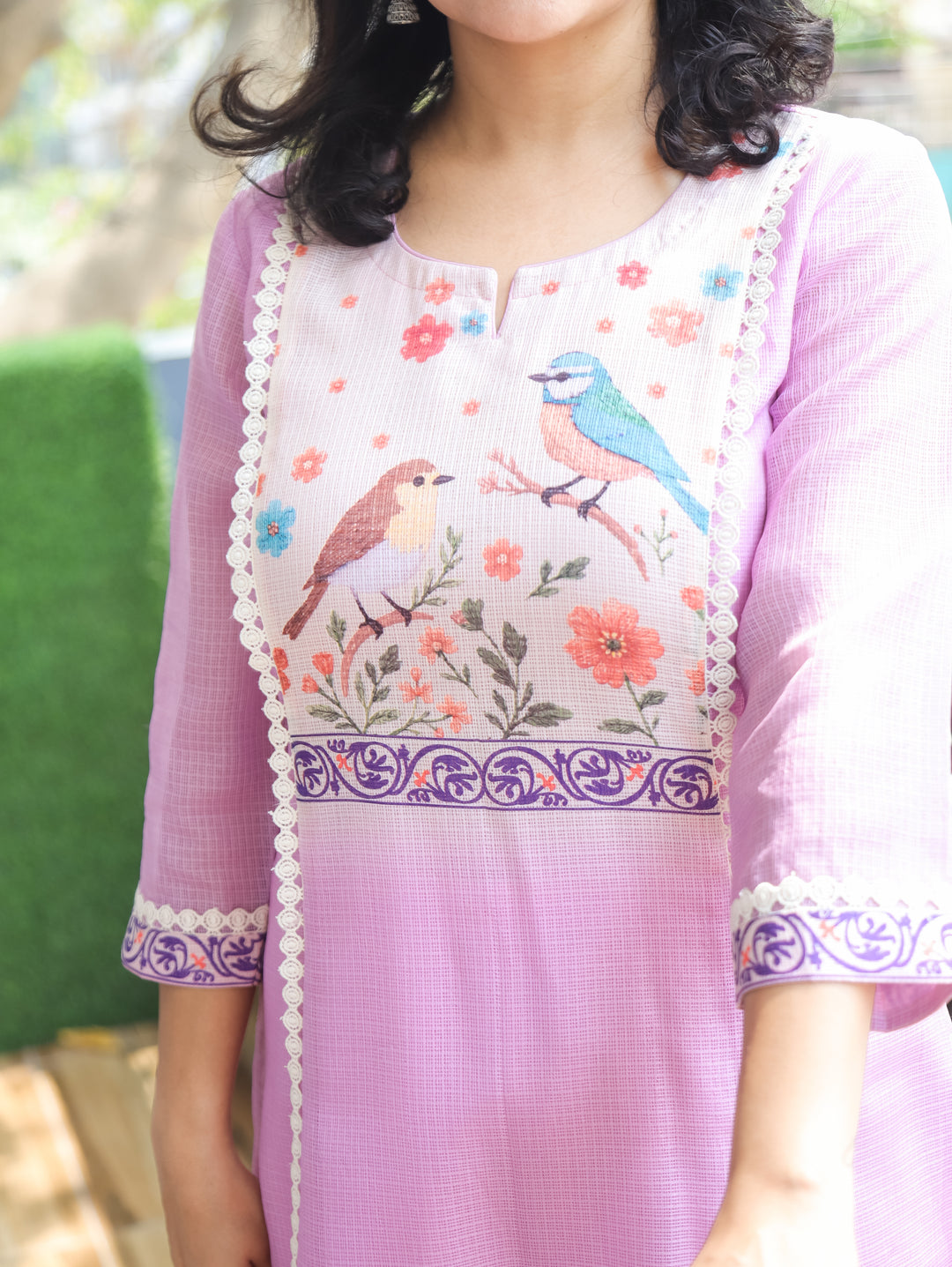 Sofia Tulip Lilac Panel Kota Doriya Kurti
