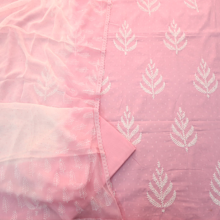 Nurvi Soft Pink All Over Embroidered Cotton Set
