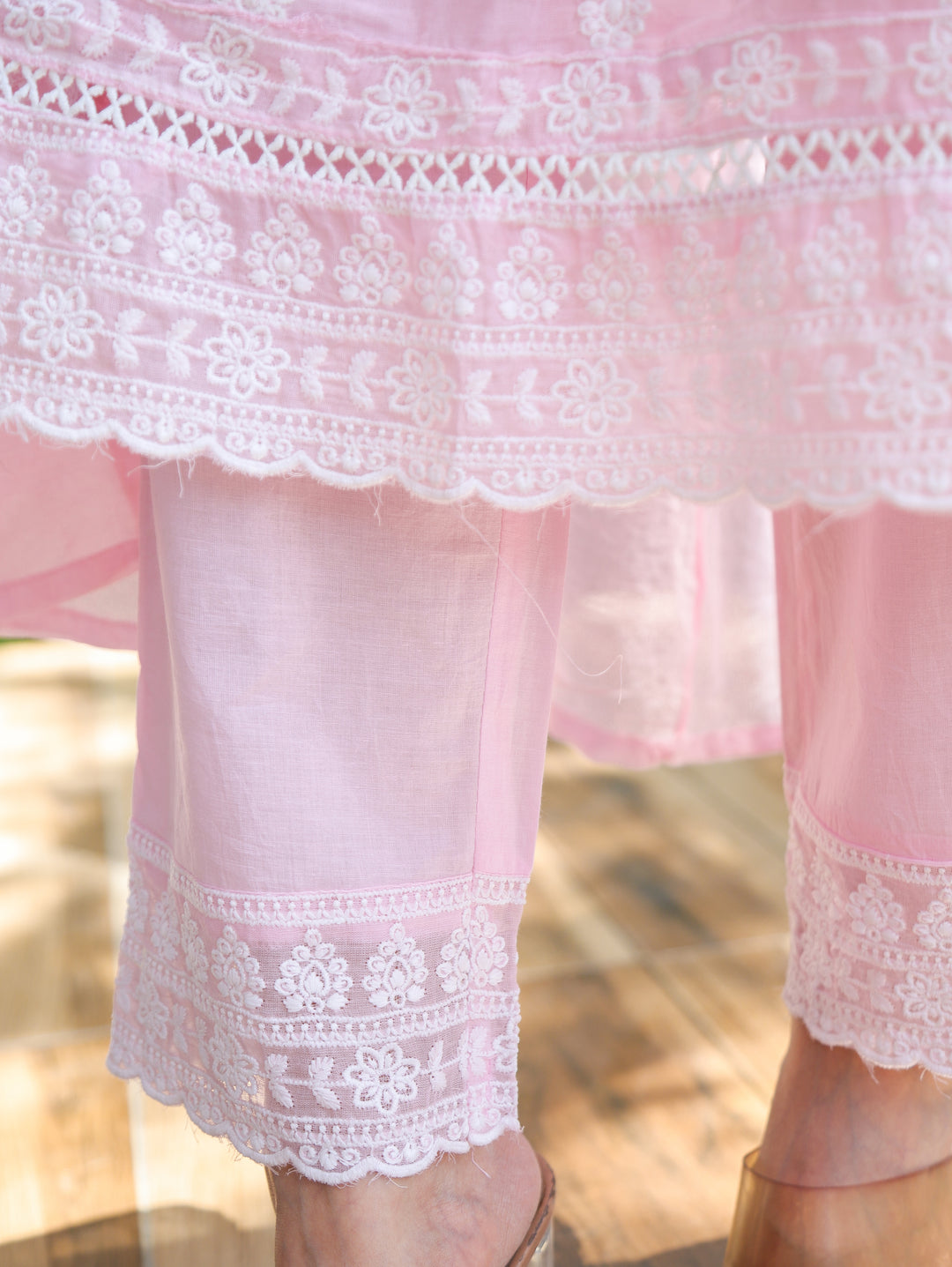Millie Candy Pink Anarkali Mul Cotton 3 Piece Set
