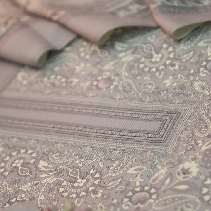 मोहिनी Shadow Grey Balanced By Digital Floral Printed Semi Pashmina Suit Set