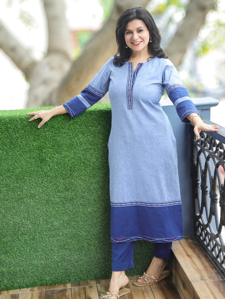 Rakhi Faded Blue South Cotton Kurti