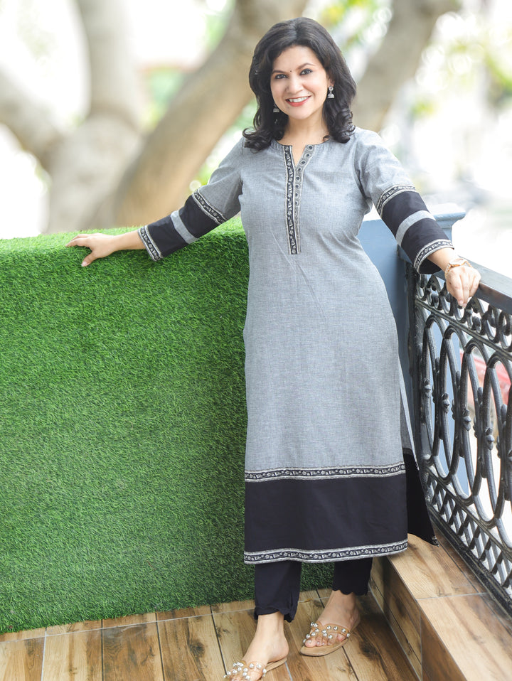 Rakhi Fossil Black South Cotton Kurti