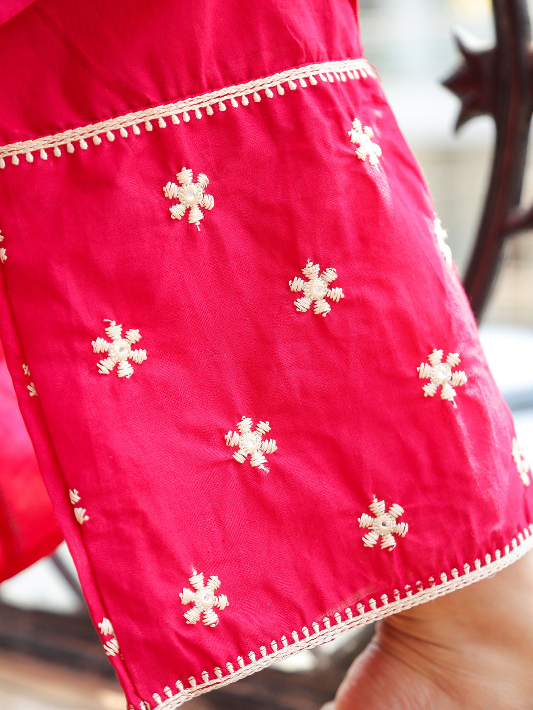 Shelly Rani Pink Pintuck Cotton 3 Piece Set
