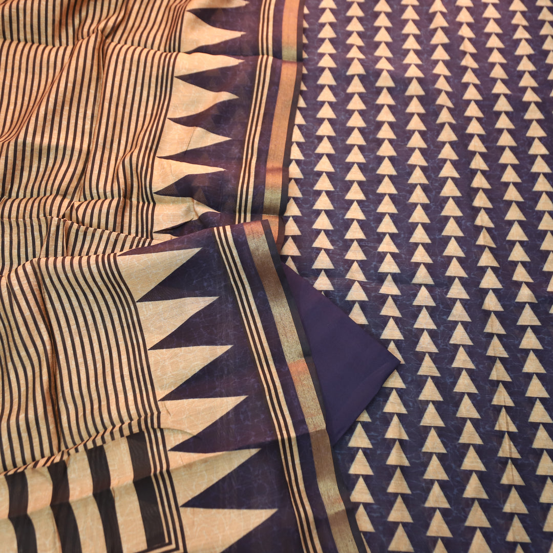Yashfa Indigo Navy Blue Digital Printed Muslin Suit Set