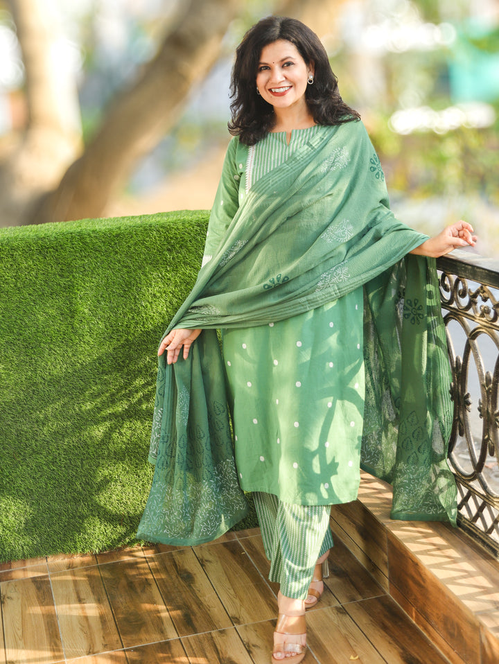 Pallavi Castleton Sage South Cotton 3 Piece Set