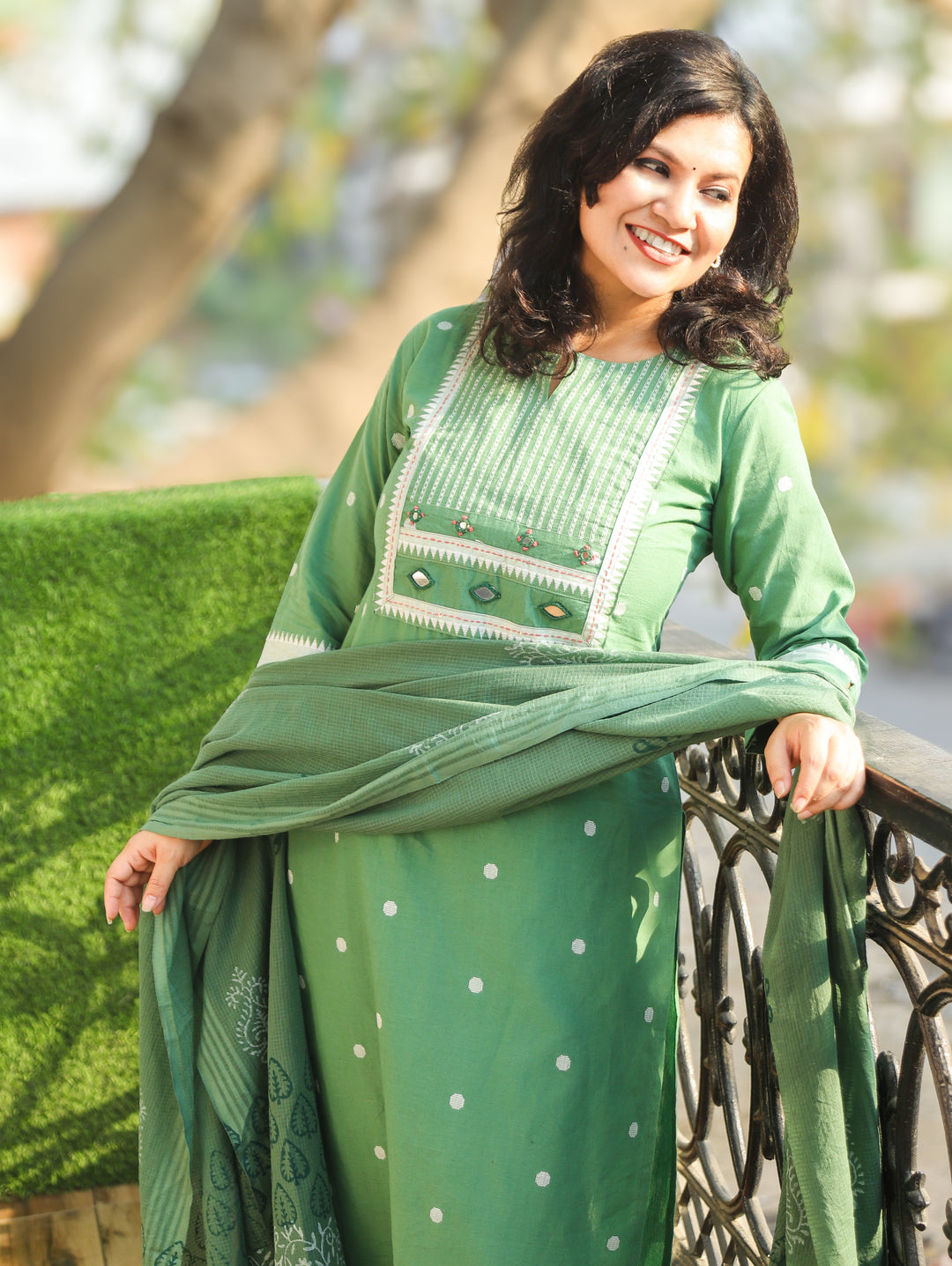Pallavi Castleton Sage South Cotton 3 Piece Set