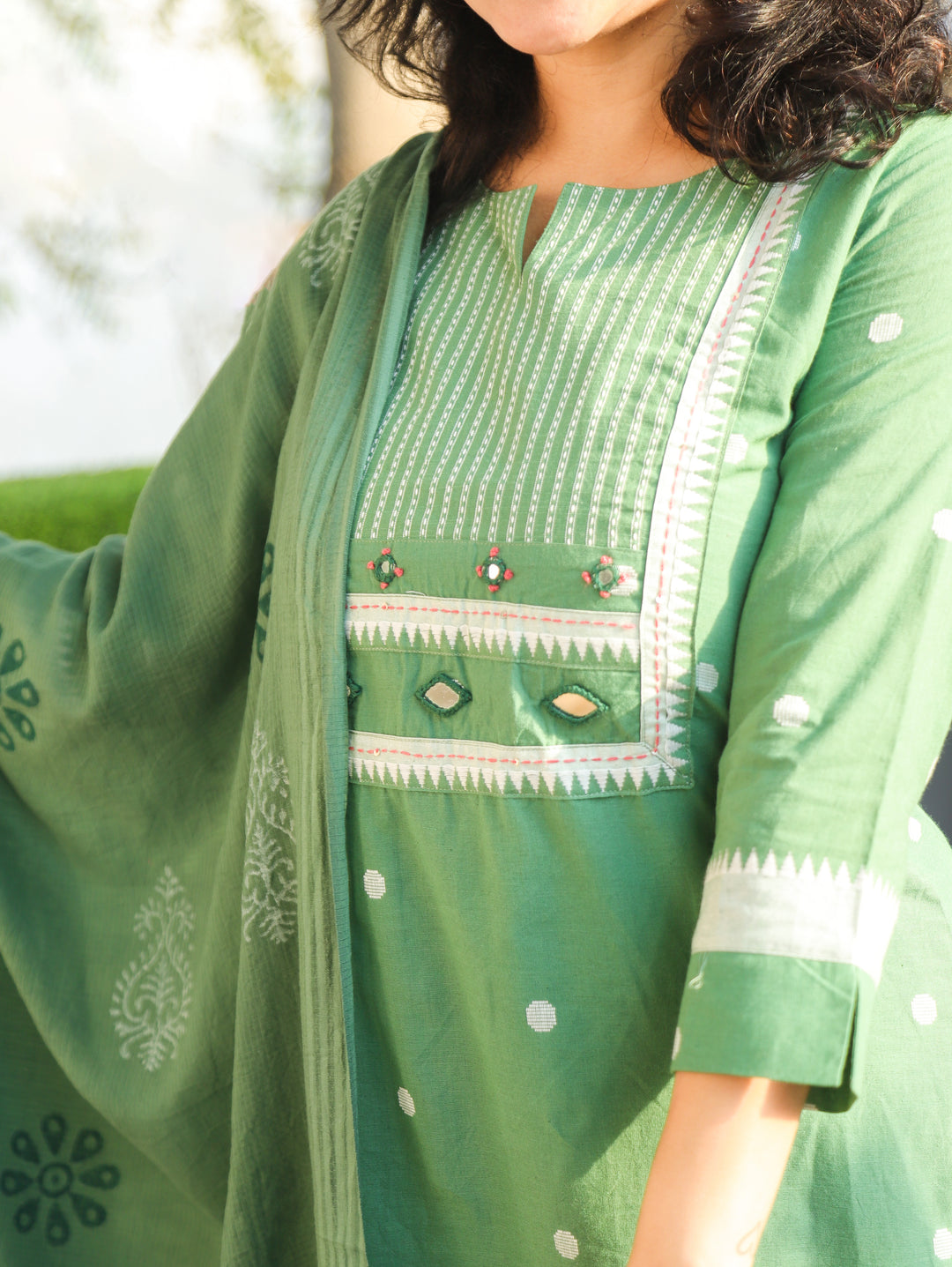 Pallavi Castleton Sage South Cotton 3 Piece Set