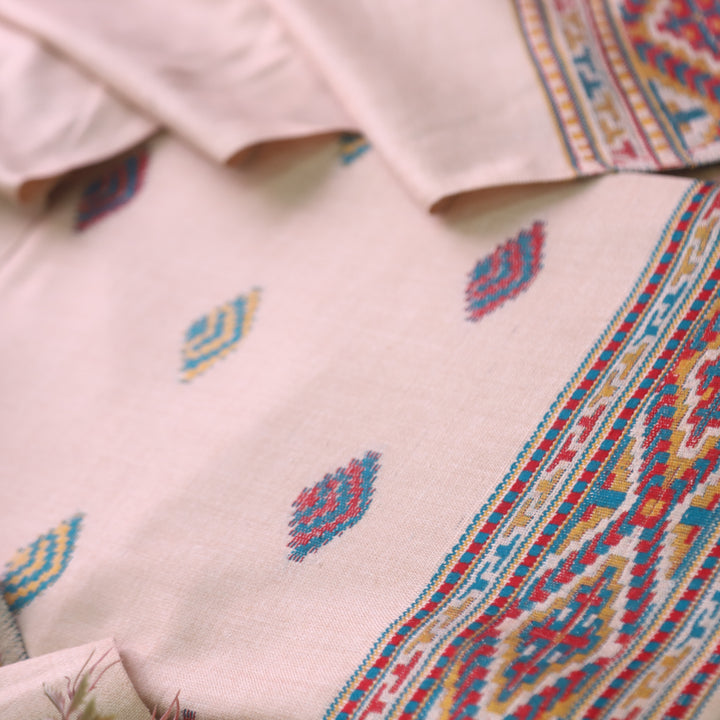 Kranti Hazel Latte Kullu Thread Weaved Hem Semi Pashmina Winter Suit Set
