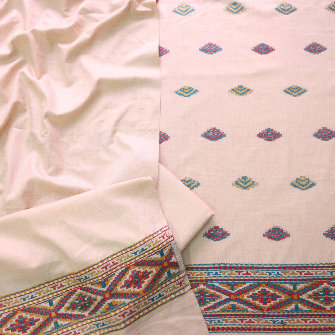 Kranti Hazel Latte Kullu Thread Weaved Hem Semi Pashmina Winter Suit Set