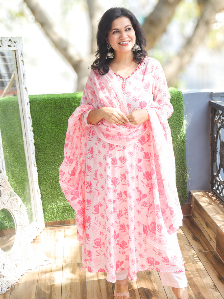 Bella Bubblegum Pink Patra Mul Cotton 3 Piece Set