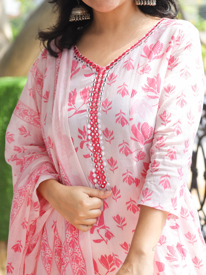Bella Bubblegum Pink Patra Mul Cotton 3 Piece Set